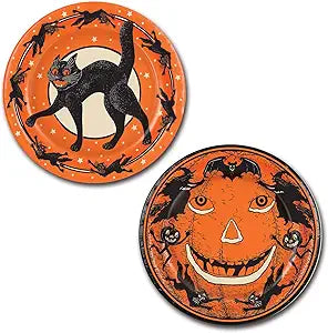 Beistle Vintage Halloween Party Plates  16 Pack, 9" Round