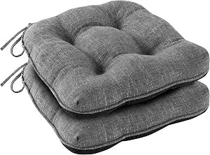IPYNBAP Memory Foam Chair Cushions Set of 2, 15.5"x15.5"x4", Dark Gray