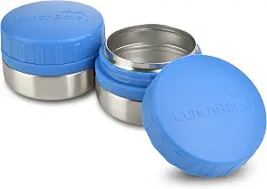 LunchBots Rounds 4 oz Leak Proof Stainless Snack Containers 2pk Blue