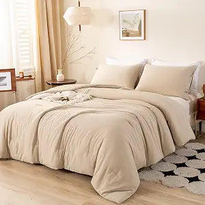 Beige Queen Comforter, Lightweight Warm Year Round Bedding