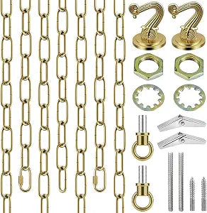 6FT Heavy Duty Brass Hanging Chain Kit Swag Light Decorative Chain