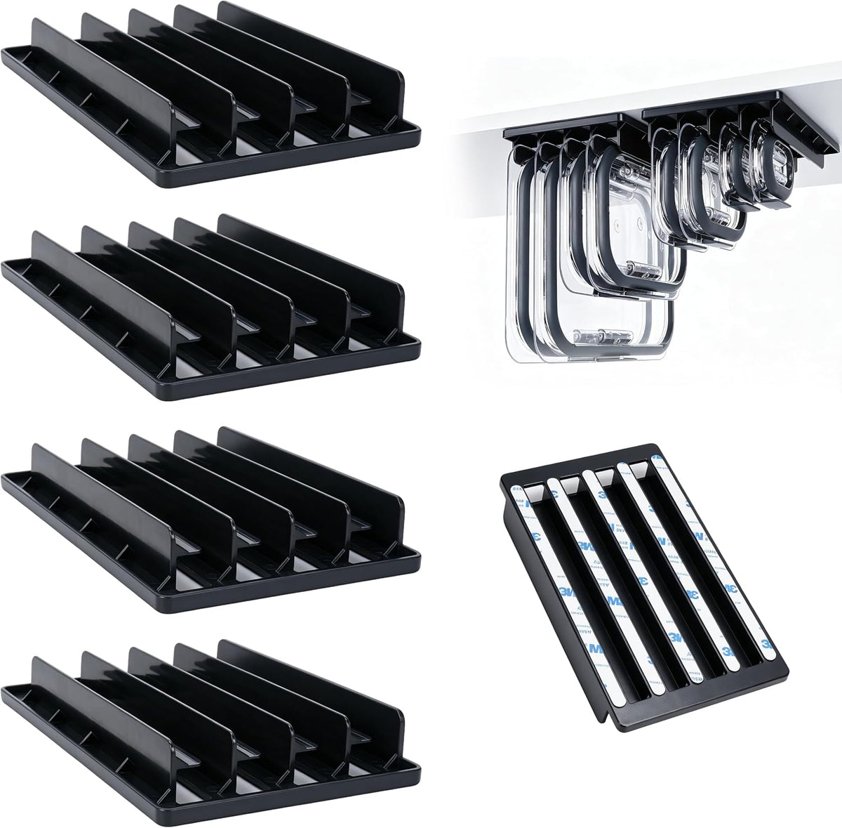 4PCS Lid Organizer Compatible with Rubbermaid Brilliance, Hanging Storage
