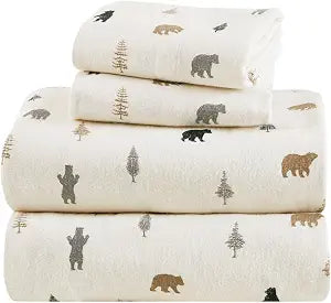 Comfort Spaces 100% Cotton Flannel Sheets Queen Size, Ultra Soft, 4 Pcs