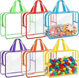 6 Pcs Clear Toy Storage Bags, Lego Storage, Puzzle Organizer
