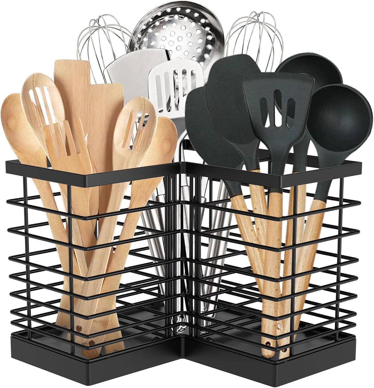 Suli Extra Large Countertop Utensil Holder for Kitchen Counter,Fit Corner