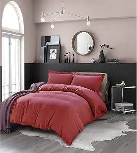 Elegant Comfort Ultra Soft 3-Piece Duvet Cover Set - 1500 Premium Hotel Quality Microfiber, Wrinkle and Fade Resistant 3PC Duvet Cover Set, King/California King, Burgundy