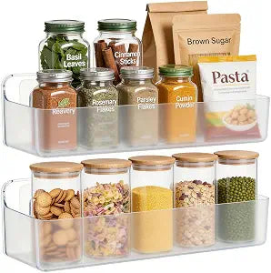 Nieifi Spice Rack Wall Mount, Clear, 2 Pieces