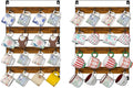 Rustic Wood Coffee Mug Rack - Wall Mount Cup Holder Shelf Storage for Kitchen, Home, Bar, Office (4 Pack, Holds 32 Mugs)