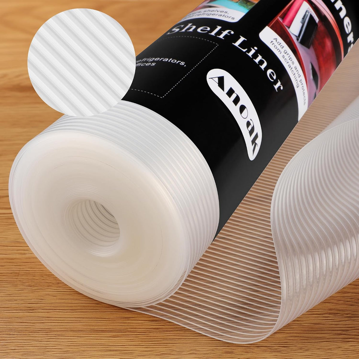 Anoak Shelf Liner - Non-Slip Cabinet Liner, 24 Inch x 10 FT(120 Inch) Durable Waterproof Washable Oil-Proof for Kitchen Cabinet, Shelves, Refrigerator, Storage, Desks, Non Adhesive