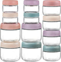 NETANY 12 Pack Overnight Oats Containers with Lids, 8oz & 4oz & 2oz Mason Glass Jars