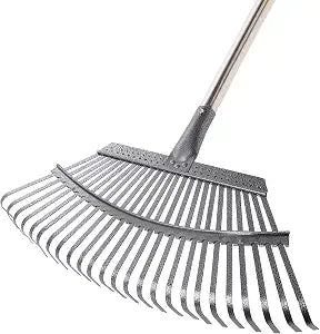 Yocada 19.3" Garden Leaf Rake Wide Heavy Duty (25 Tines) 68.9"