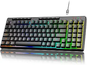 Redragon K517 Pro Wired Gaming Keyboard, RGB Backlit, Mechanical Feel 94 Keys Computer Keyboard with 4 Macro Keys, Number Pad, Anti-Ghosting, 4000mAh Battery for Win/MAC, PS4/5