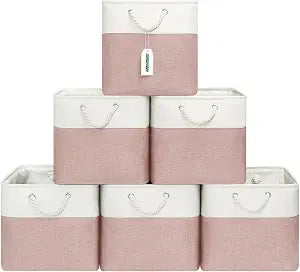 ECDYQXVU 13x13x13 Inch Storage Cube Bins Foldable Organizer Baskets 6 Pack