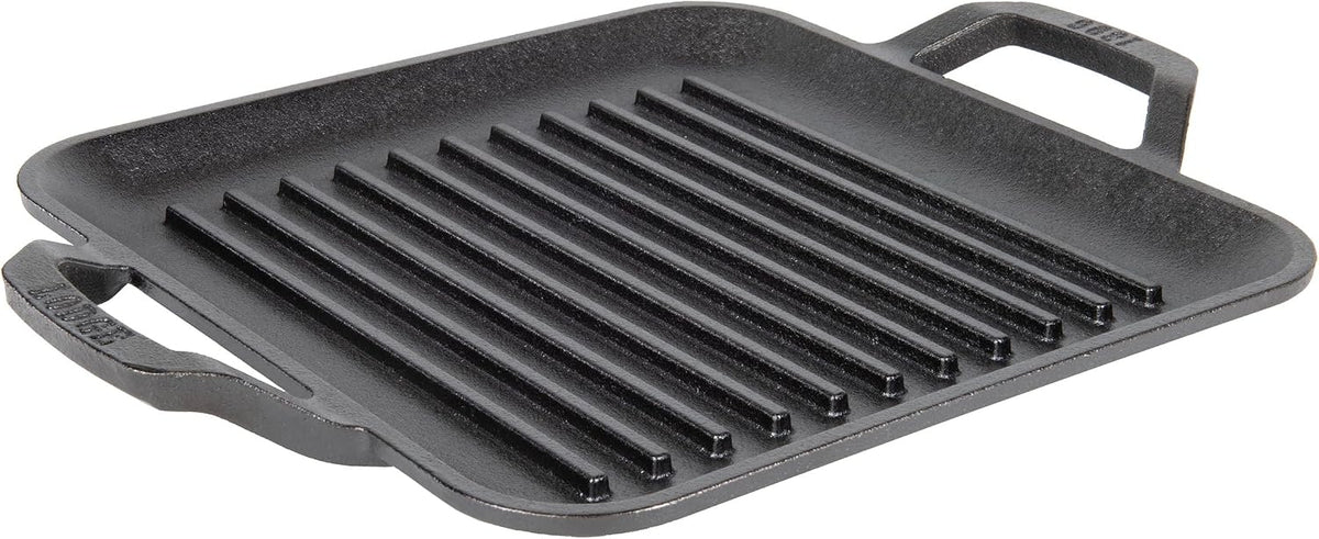 Lodge Chef Collection 11 Inch Pre-Seasoned Cast Iron Square Grill Pan