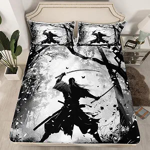 Erosebridal Samurai Fitted Sheet Full Size, 3 Piece