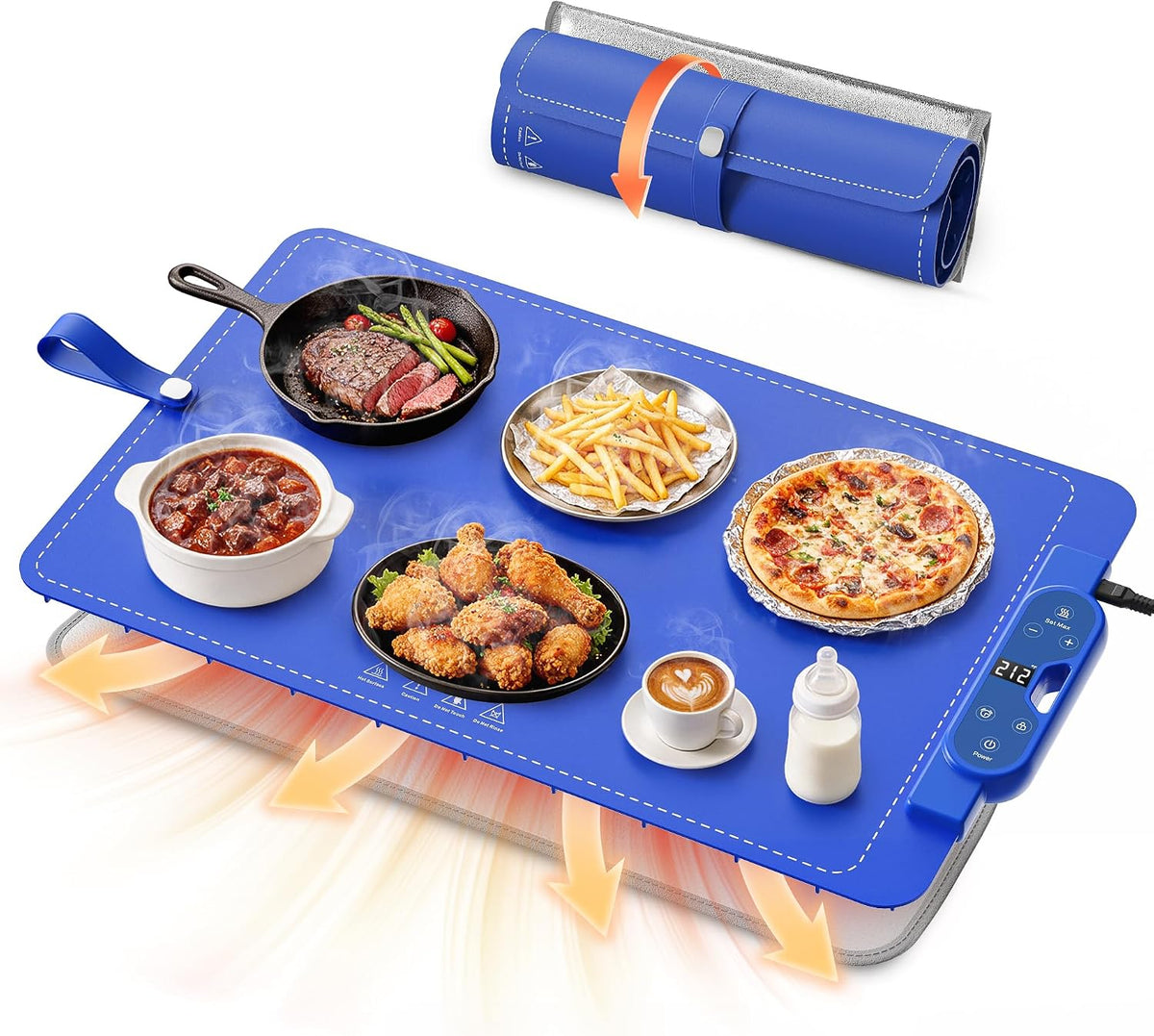 Warming Mat for Foodï¼Œ Extra Large 26"x15", 7 Heat Levels, 8 Hour Timer