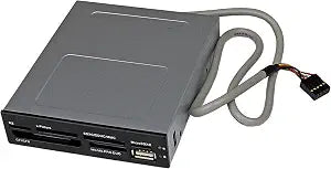 StarTech.com 3.5in Front Bay 22-in-1 USB 2.0 Internal Multi Media Memory Card Reader with Simultaneous Access - CF/SD/MMC/MS/xD - Black , TAA (35FCREADBK3)
