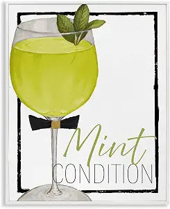 Mint Condition Cocktail Leafy Still Life, 11 x 14 Inch Framed Gicle Print
