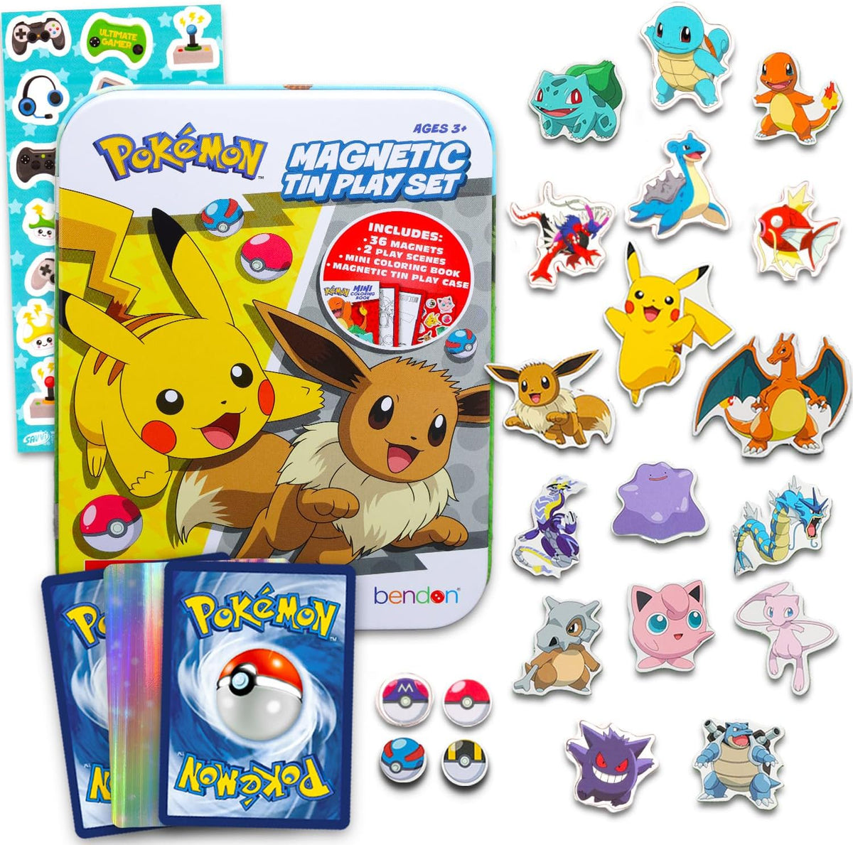 Pokemon Refrigerator Magnet Set - Bundle with 36 Fridge Magnets for Toddlers, Kids Learning Developmental Toys Plus Stickers, More | Magnetic Toys