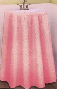 Better Home Textured Microfiber Sink Skirt, Luxurious Fabric Bathroom Vanity Cover, (Pink)