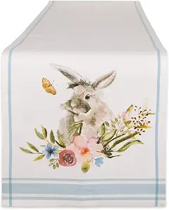 DII Easter Basics Collection Tabletop, Table Runner, 14x72, Garden Bunny
