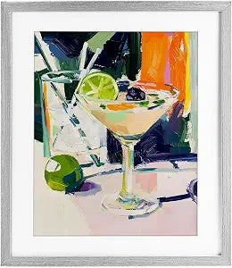 Vibrant Summer Cocktail Abstract, 13 x 16 Inch Framed Print Under Glass