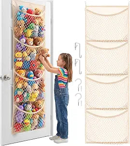 Ofiray-home Cotton Over The Door Stuffed Animal Storage