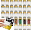 6 oz 30 Pack Hexagon Honey Jars, Glass Jars with Gold Lids