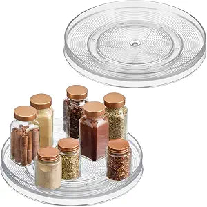 iDesign 11-Inch Round Lazy Susan Organizer, Set of 2, Clear