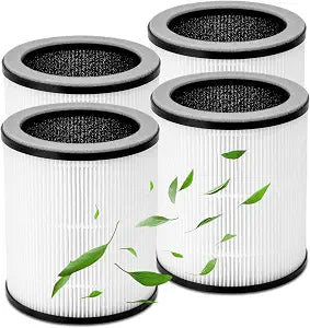 4 Packs P60 Replacement Filters Compatible with TPLMB/YARIKI P60 and Vhoiu KJ50 Air Cleaner Purifier, Part# P60-RF, 3 in 1 Filter of Pre-Filter, Activated Carbon and Premium Filter