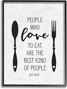 People Who Love To Eat with Cutlery Subtle Birch Typography