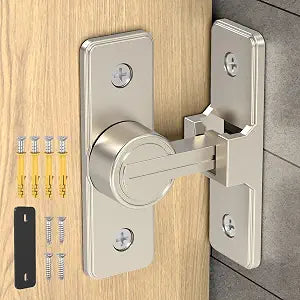 90 Heavy Duty Zinc Alloy Barn Door Lock Nickel 1 Pack