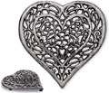 Comfify Silver with Black Cast Iron Heart Trivet - 6.75"x6.5" - Hot Pot Pad