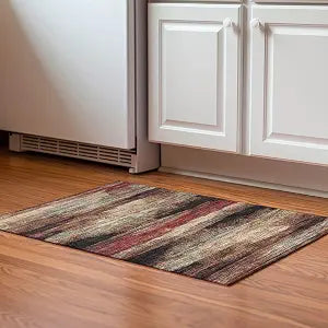 Addison Rugs Mayfield AMF942 Mocha 1'8" x 2'6" Indoor Premium Machine Washable Rug, Silky Soft, Easy Clean, Non Shedding, Bedroom, Living Room, Dining Room, Kitchen, Rug