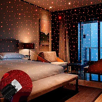USB Star Projector Night Light, Adjustable Romantic red Interior Car Lights