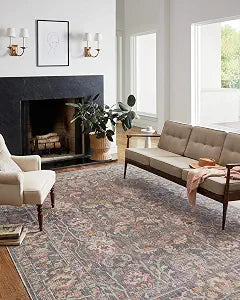 Loloi Chris Loves Julia Rosemarie Stone/Multi 2'-7" x 4' Accent Rug