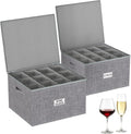 Wine Glass Storage for Moving, Hard Shell Stackable Stemware Storage