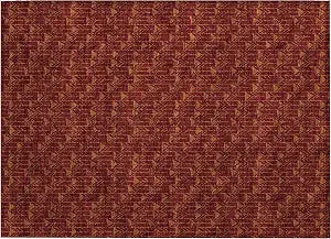 Addison Rugs Chantille ACN514 Burgundy 1'8" x 2'6 Indoor Outdoor Area Rug, Stain Resistant, Machine Washable, Non Shedding, Bedroom, Living Room, Dining Room, Kitchen Rug