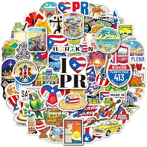 200 PCS Puerto Rico Travel Souvenirs Stickers