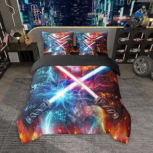 Feelyou Lightsaber Comforter Set with Sheets 7 Piece Full Size