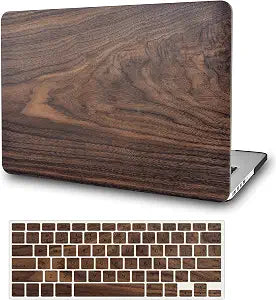 KECC Ultra Thin Case for MacBook Air 15 inch M5 2026 2025-2023 Release M4 M3 M2 Pro/Max Chip, Lightweight Plastic Hard Shell for MacBook Air 15 + Keyboard Cover, Walnut Wood