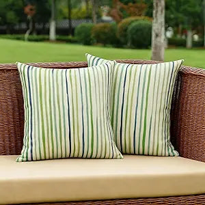 All Smiles Sage Green Outdoor Waterproof Throw Pillow Covers 16x16 Set of 2