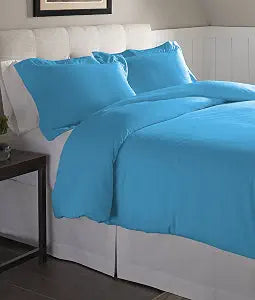 Pointehaven Flannel Oversized Duvet Set, Twin, Aqua