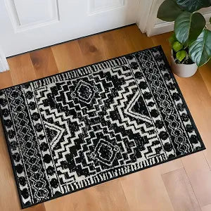 Rugshop Southwestern Geometric Tribal Boho Diamond Area Rug Black 2' x 3'
