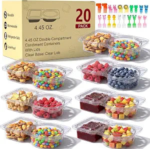 20 Pack Reusable Snack Containers with Lids, Snack Prep Containers