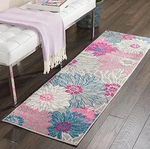 Nourison Home Passion Grey 1'10" x 6' Area Rug - Easy Clean, Non Shedding, Bed Room, Living Room, Dining Room, Kitchen (6' Runner)