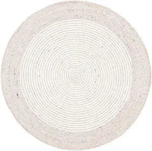 SAFAVIEH Braided Round Rug 3', Wool Beige & Ivory BRD904A