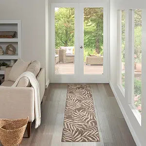 Nourison Home Garden Oasis Mocha 2' x 8' Area Rug - Easy Cleaning, Non Shedding, Bed Room, Living Room, Dining Room, Kitchen (8' Runner)