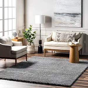 nuLOOM Marleen Grey Solid Power Loomed Area Rug, 3' x 5'