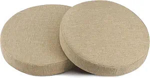 OVOV Non-Slip Round Chair Cushions for Dining Chairs 16" Beige 2 Pack